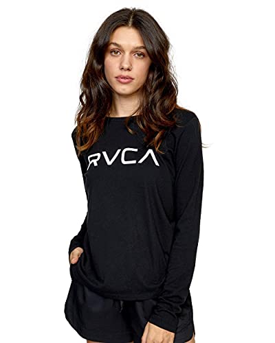 Photo 1 of RVCA Women's RED Stitch Long Sleeve Graphic TEE Shirt, Big Black, Large
