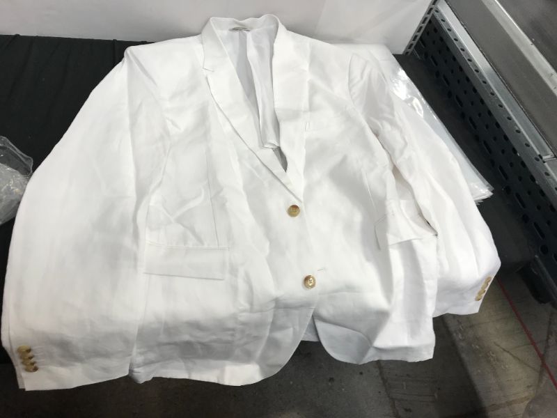Photo 2 of Cubavera Collection Men's Delave Sport Coat Long Sleeve Shirt in Brilliant White, Size 2XL, 100% Linen
