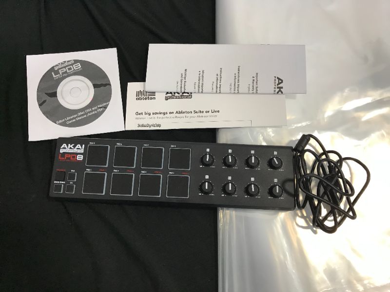 Photo 2 of AKAI Professional LPD8 - USB MIDI Controller with 8 Velocity-Sensitive Drum Pads for Laptops (Mac & PC), Editing Software included

