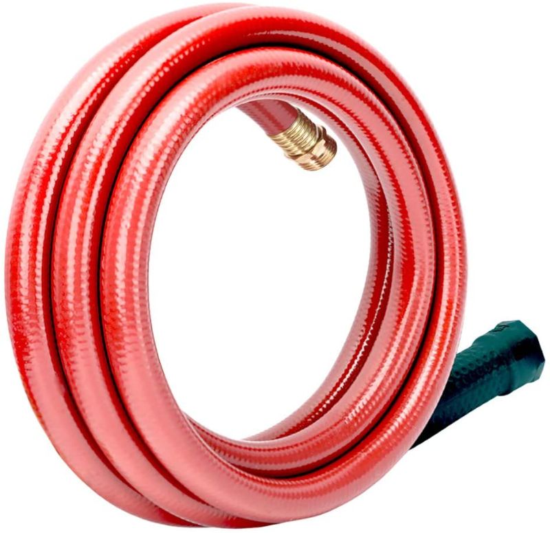 Photo 1 of Garden 5/8 in. x 4 ft. Short Garden Hose Red Lead-Hose Male/Female, No Leaking, Solid Brass Fitting for Water Softener, Dehumidifier, Vehicle Water Filter 12 Year Warranty#H155B19