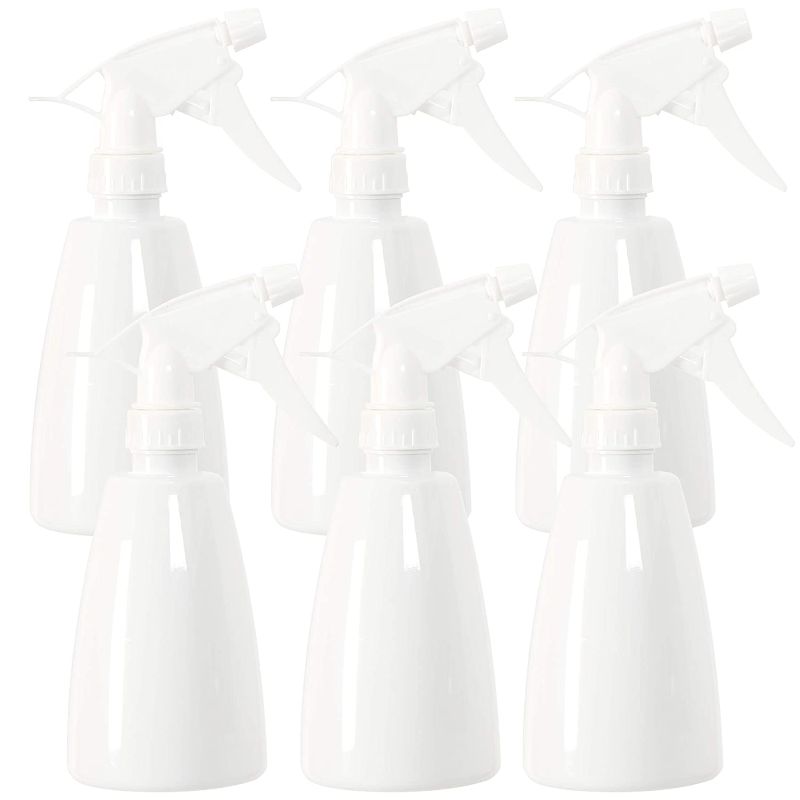 Photo 1 of Youngever 6 Pack Empty Plastic Spray Bottles, White Spray Bottles for Hair and Cleaning Solutions (12 Ounce)
