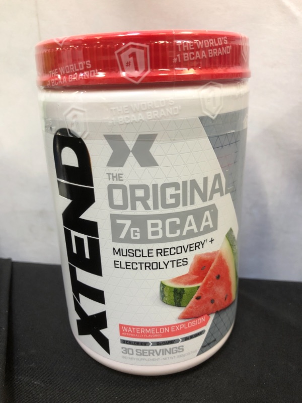 Photo 2 of XTEND Original BCAA Powder Watermelon Explosion - Sugar Free Post Workout Muscle Recovery Drink with Amino Acids - 7g BCAAs for Men & Women - 30 Servings
best by 7 - 2023 