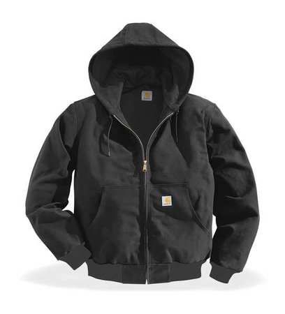 Photo 1 of Big & Tall Carhartt Hooded Thermal-Lined Duck Active Jacket - Black SIZE XX-LARGE
