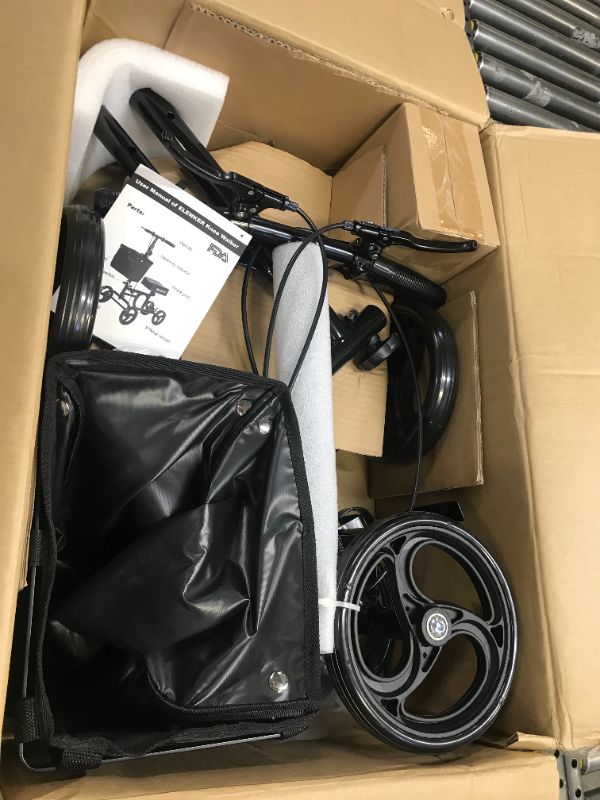 Photo 1 of ELENKER Steerable Knee Walker Deluxe Medical Scooter for Foot Injuries Compact Crutches Alternative Black