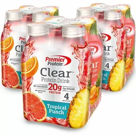 Photo 1 of (03/2023) Premier Protein Clear Protein Drink, Tropical Punch, 20g Protein, 16.9 Fl Oz, 12