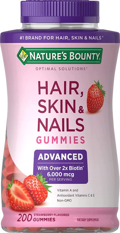 Photo 1 of ( EXP 06/22) Nature's Bounty Optimal Solutions Advanced Hair, Strawberry, 200 Count
