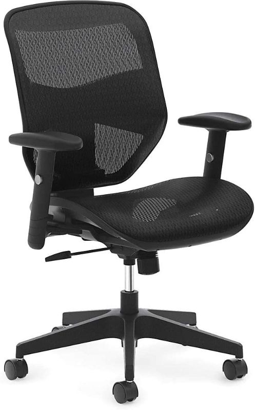 Photo 1 of HON Prominent High Task Mesh Back and Seat Office Chair for Computer Desk, Black (HVL534), Swivel-Tilt
