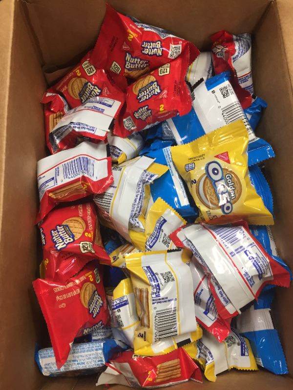 Photo 1 of OREO Original, OREO Golden, CHIPS AHOY! & Nutter Butter Cookie Snacks Variety Pack, School Lunch Box Snacks, 56 Snack Packs (2 Cookies Per Pack) MAY/26/2021