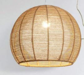 Photo 1 of 10 inches round Woven Lodge Wicker Rattan Pendant Light Fixture Farmhouse Hanging Ceiling Lamp