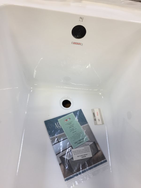 Photo 5 of Aqua Eden 60 Acrylic Alcove Bathtub with Left Hand Drain and Overflow Hole, White