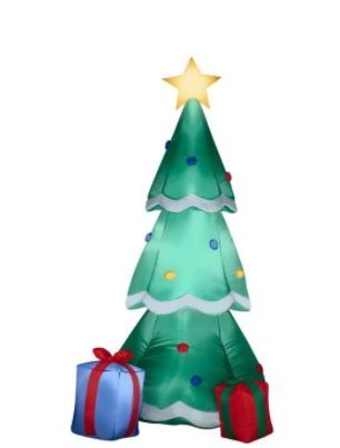 Photo 1 of 6.5 ft Pre-Lit LED Christmas Tree with Gift Boxes Airblown Inflatable