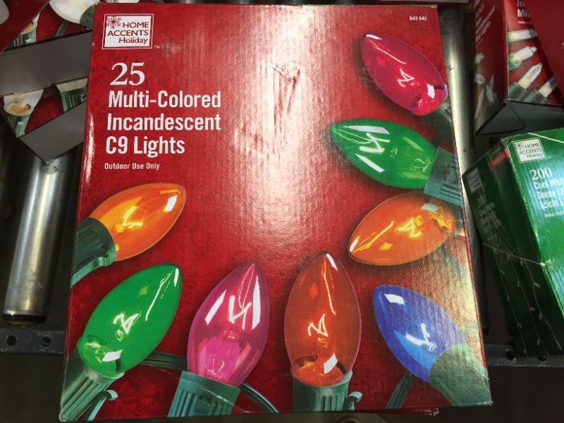 Photo 2 of 24 ft. 25-Light C9 Multi Colored Incandescent Light String