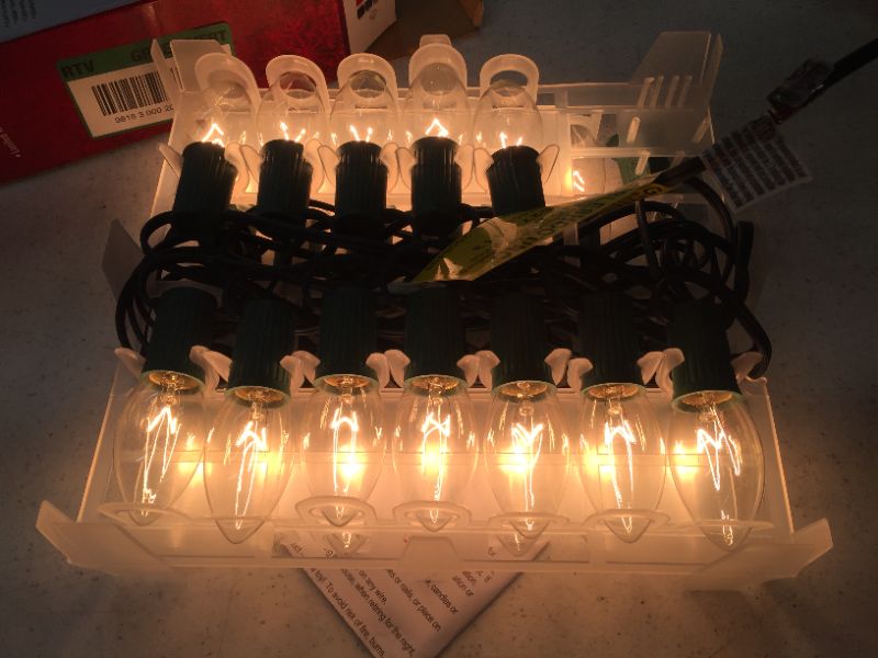 Photo 3 of 24 ft. 25-Light Clear Incandescent C9 Lights for Outdoor Use Only