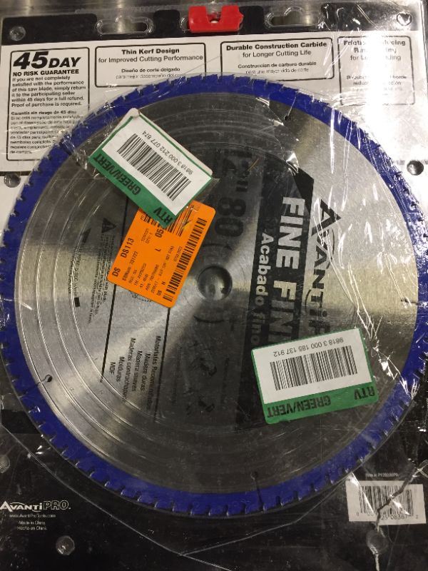 Photo 2 of 12 in. x 80-Tooth Fine Finish Circular Saw Blade (2-Pack)
** PACKAGE IS DAMAGED **