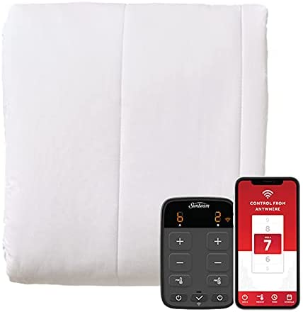 Photo 1 of Sunbeam Polyester Wi-Fi Connected Mattress Pad, Electric Blanket, 10 Heat Settings, Queen Size