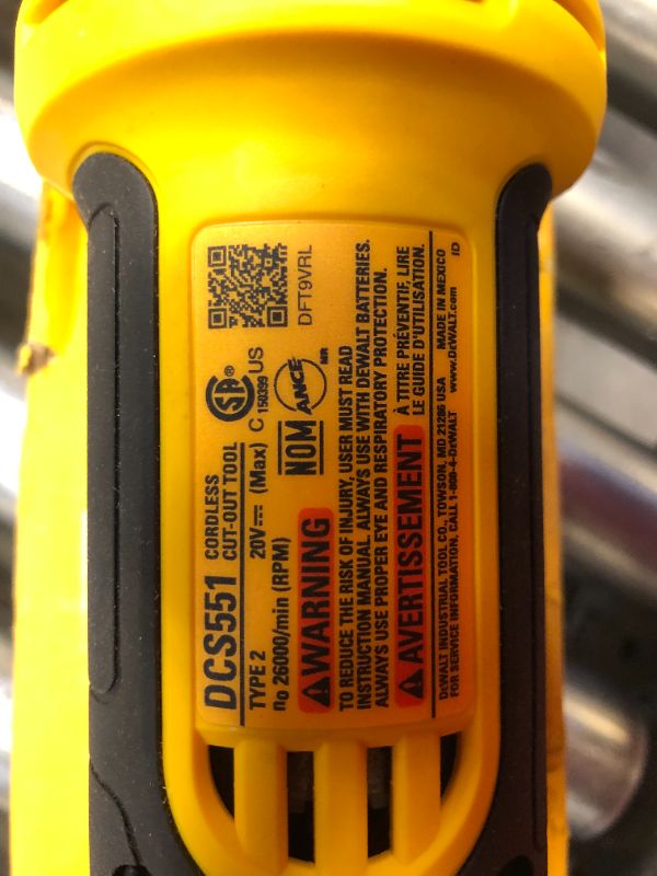 Photo 4 of DEWALT 20V MAX Drywall Cutting Tool, Cut-Out, Tool Only (DCS551B)