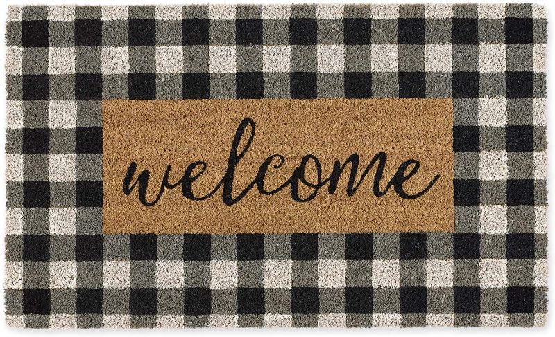 Photo 1 of DII Natural Coir Doormat, Checkers Mat, Checkers Welcome, 18X30"
