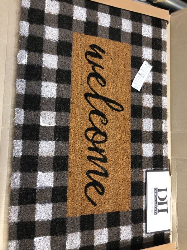 Photo 2 of DII Natural Coir Doormat, Checkers Mat, Checkers Welcome, 18X30"
