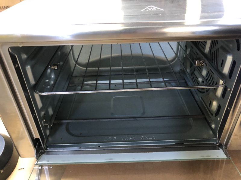 Photo 3 of Emeril Lagasse Power Air Fryer 360 Better Than Convection Ovens Hot Air Fryer Oven, Toaster Oven, Bake, Broil, Slow Cook and More Food Dehydrator, Rotisserie Spit, Pizza Function Cookbook Included Stainless Steel
