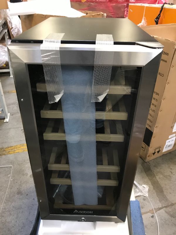 Photo 1 of AAOBOSI Wine Cooler Refrigerator 15 Inch Dual Zone Wine Fridge for 30 Bottles Built in or Freestanding Compressor Wine Chiller with Temperature Memory | Fog Free, Front Vent, Quick and Quiet Operation
