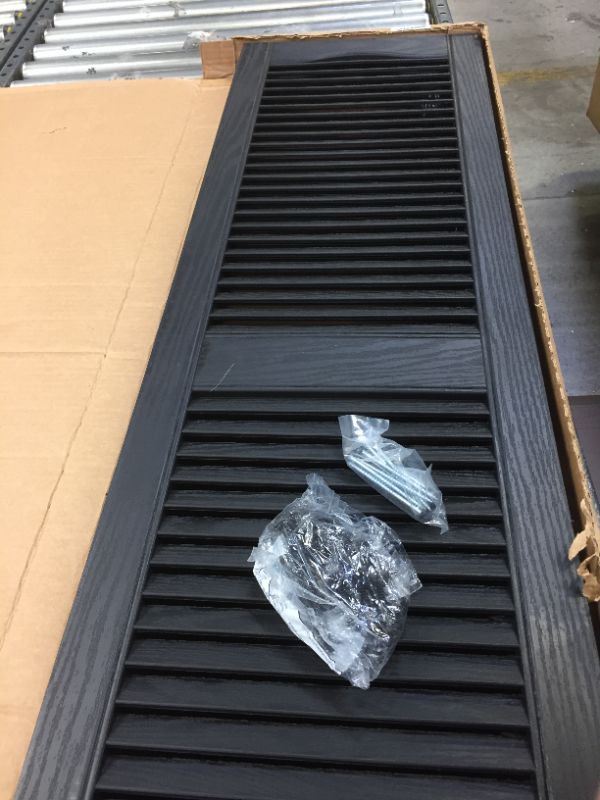 Photo 3 of Ekena Millwork LL1S14X04800BL Lifetime Vinyl Standard Shutter (Per Pair), 14 1/2"W x 48"H, Black
