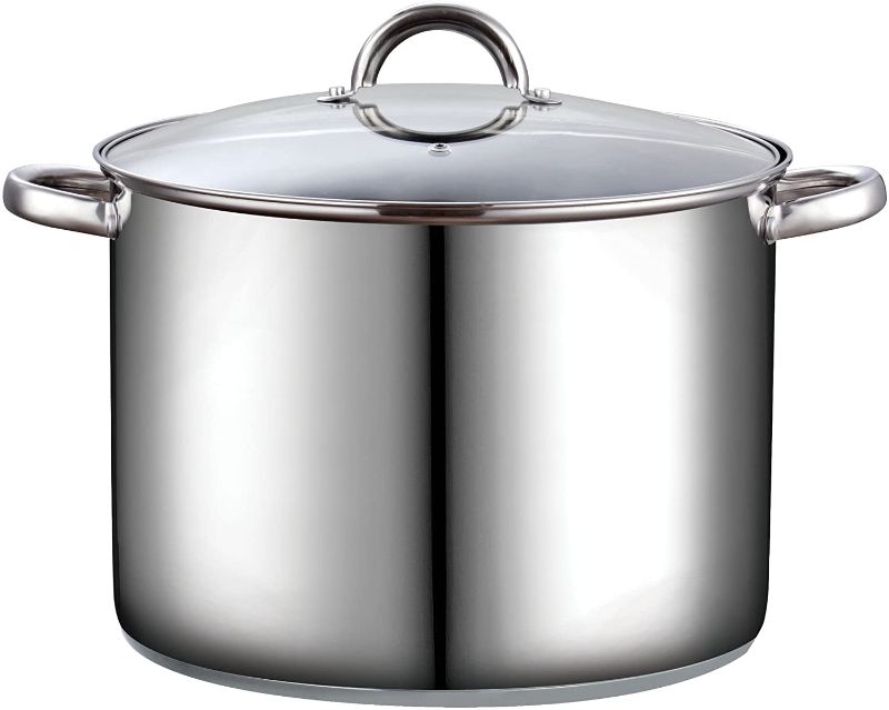 Photo 2 of 16 qt. Stainless Steel Stock Pot with Glass Lid