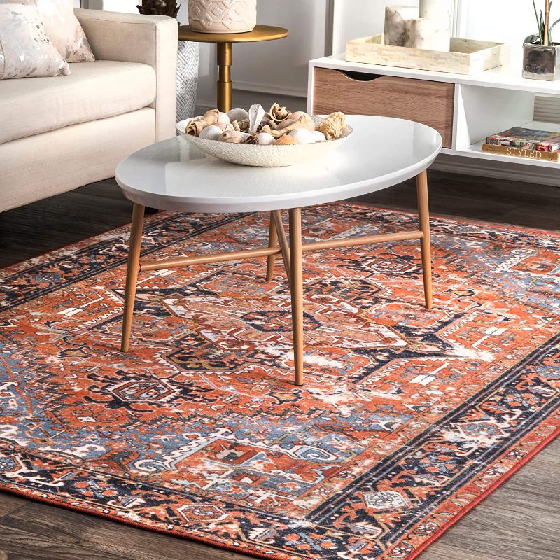 Photo 1 of nuLOOM Florence Vintage Persian Area Rug, 9' 10" x 13' 8", Rust Red
