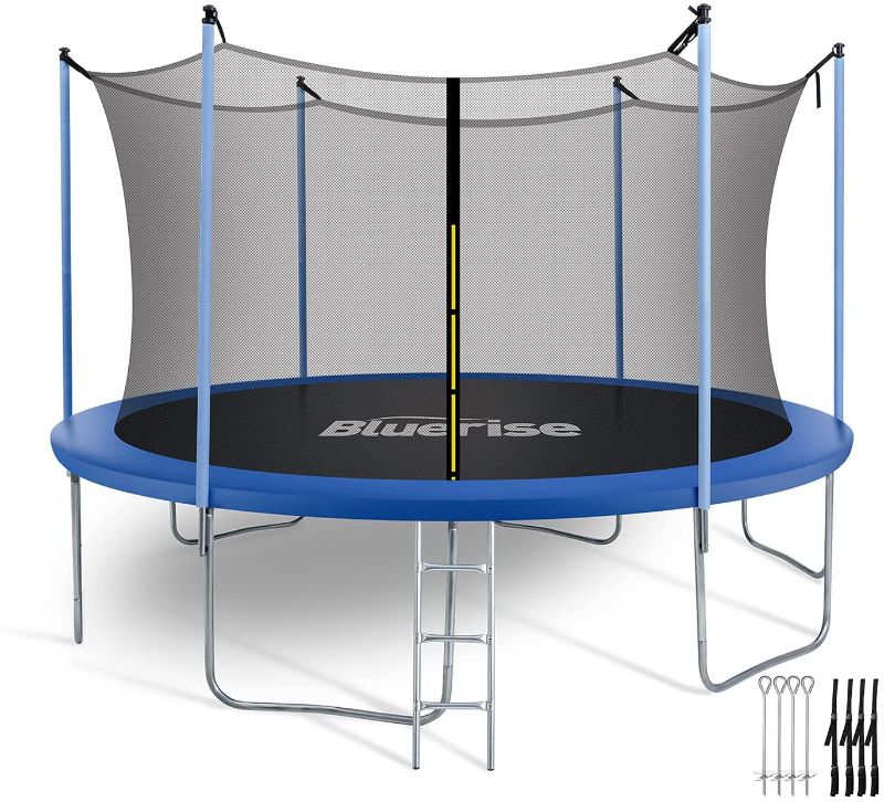 Photo 1 of Bluerise Trampoline 55'' 6FT 8FT 10FT 12FT 14FT Trampoline for Kids Toddler Trampoline with Enclosure Net Easy to Assemble Kids Trampoline Indoor Recreational Trampoline Outdoor
