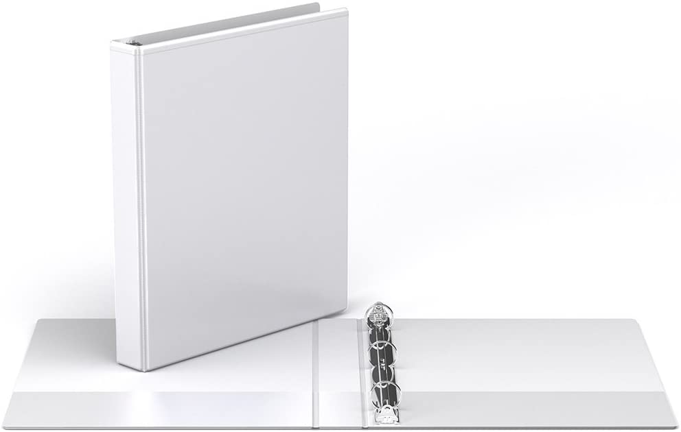 Photo 1 of Easyview Premium, 1-Inch Mini Binder, 8.5"x5.5", 3-Ring Binders for School, Office, or Home, Colored Binder Notebooks, Pack of 6, Round Ring, White
