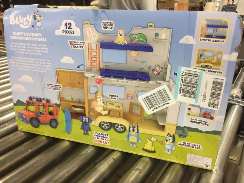 Photo 3 of Bluey Ultimate Caravan Adventures - Caravan Playset and Three 2.5-3" Figures & 4WD Family Vehicle with 2 Surfboards, Multicolor