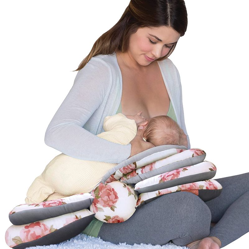 Photo 1 of Infantino Elevate Adjustable Nursing and Breastfeeding Pillow - with multiple angle-altering layers for proper positioning to aid in feeding even as your baby grows, floral

