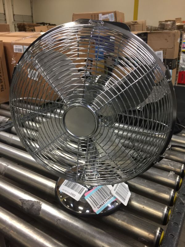 Photo 2 of Simple Deluxe 12 Inch Stand Fan, Horizontal Ocillation 75°, 3 Settings Speeds, Low Noise, Quality Made Durable Fan, High Velocity, Heavy Duty Metal For Industrial, Commercial, Residential, Silver
