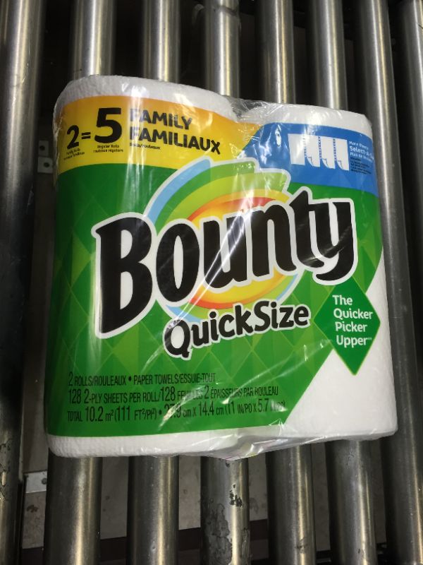Photo 2 of Bounty Quick-Size Paper Towels, White, 8 Family Rolls = 20 Regular Rolls