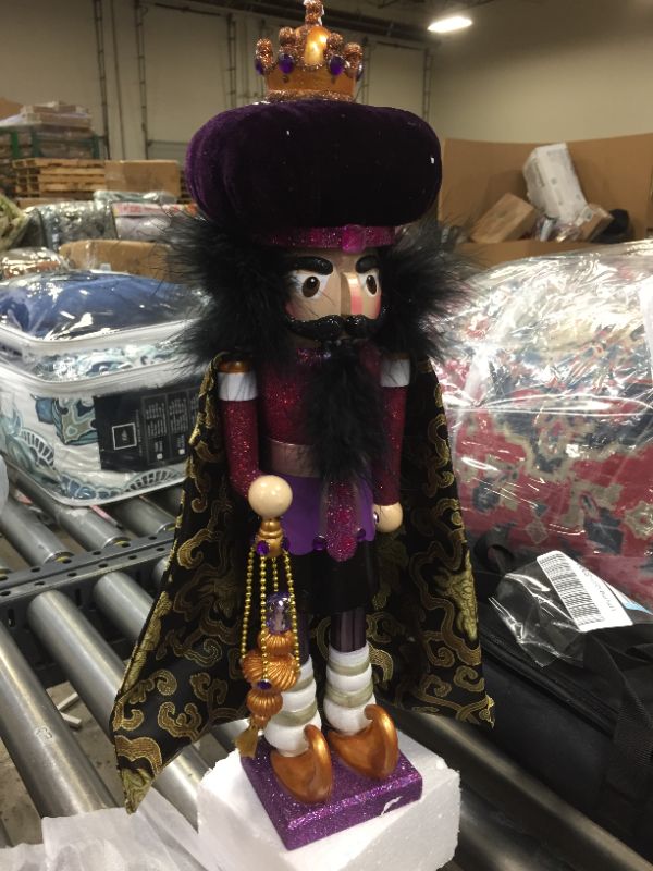 Photo 2 of Hollywood Nutcrackers Kurt Adler Hollywood King Nutcracker, 18-Inch, Purple
