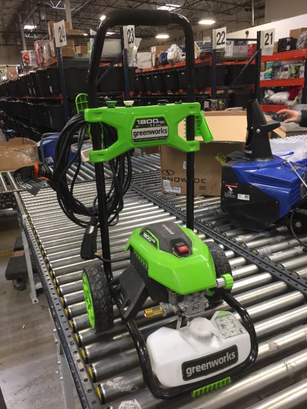 Photo 2 of Greenworks PW-1800 1800 PSI 1.1 GPM Electric Pressure Washer
