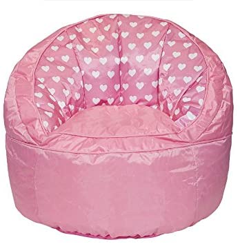 Photo 1 of  Heritage Kids Pink Hearts Toddler Bean Bag Chair, Pink
