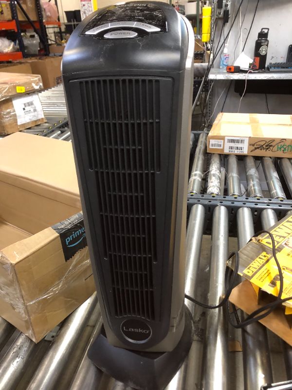 Photo 2 of Lasko Lasko-22 Digital Ceramic Oscillating Remote (751320) Tower Heater, 8.5x2033 L x 7.25x2033 W x 23x2033 H, Grey/Black