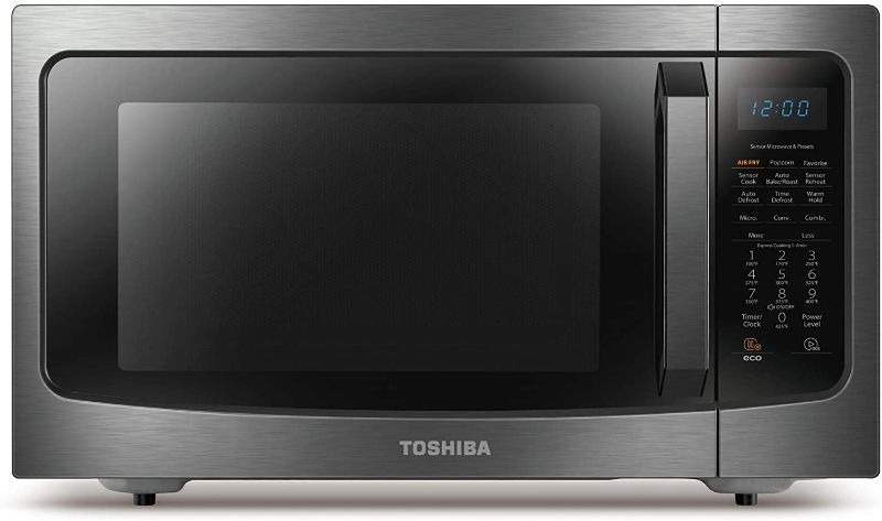 Photo 1 of Toshiba ML-EC42P(BS) Multifunctional Microwave Oven with Healthy Air Fry, Convection Cooking, Smart Sensor, Easy-to-Clean Interior and ECO Mode, 1.5 Cu.ft, Black Stainless Steel