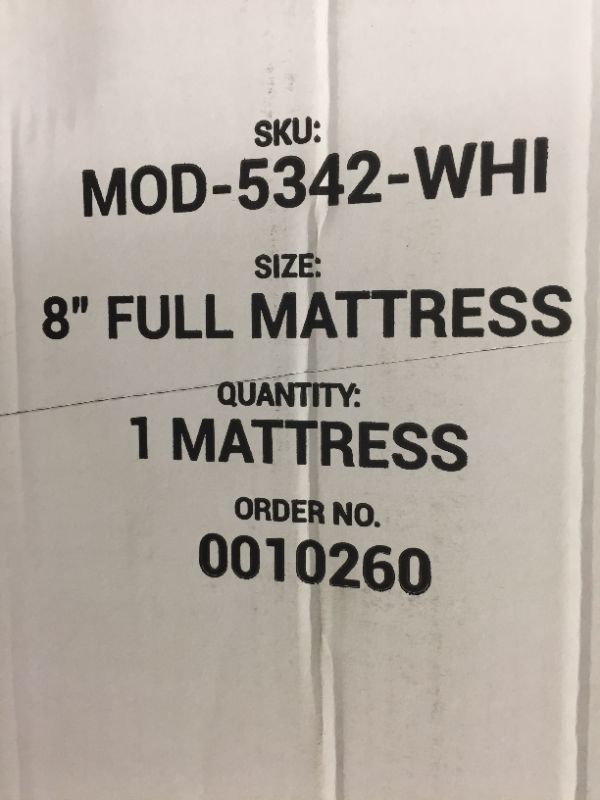 Photo 1 of Aveline 8in. Medium Memory Foam Tight Top Full Mattress
