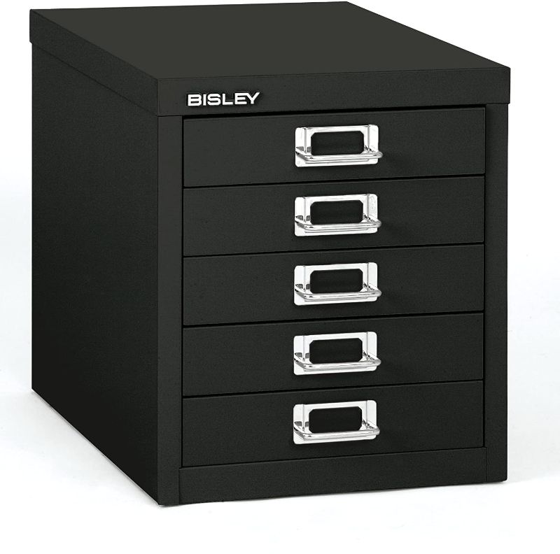 Photo 1 of Bisley 5 Drawer Steel Desktop Multidrawer Storage Cabinet, Fuchsia (MD5-FU)
