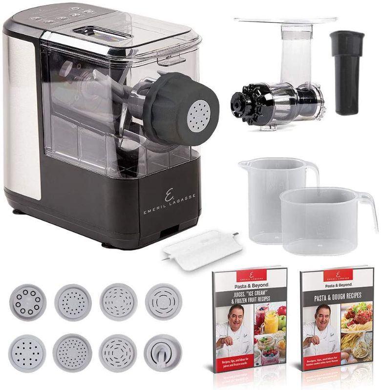 Photo 1 of EMERIL LAGASSE Pasta & Beyond, Automatic Pasta and Noodle Maker with Slow Juicer - 8 Pasta Shaping Discs Black
