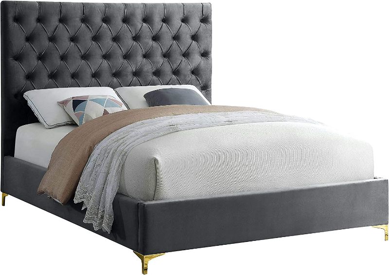 Photo 1 of BOX 1 OF 2 FOR Meridian Furniture Cruz Collection Modern | Contemporary Velvet Upholstered Bed
