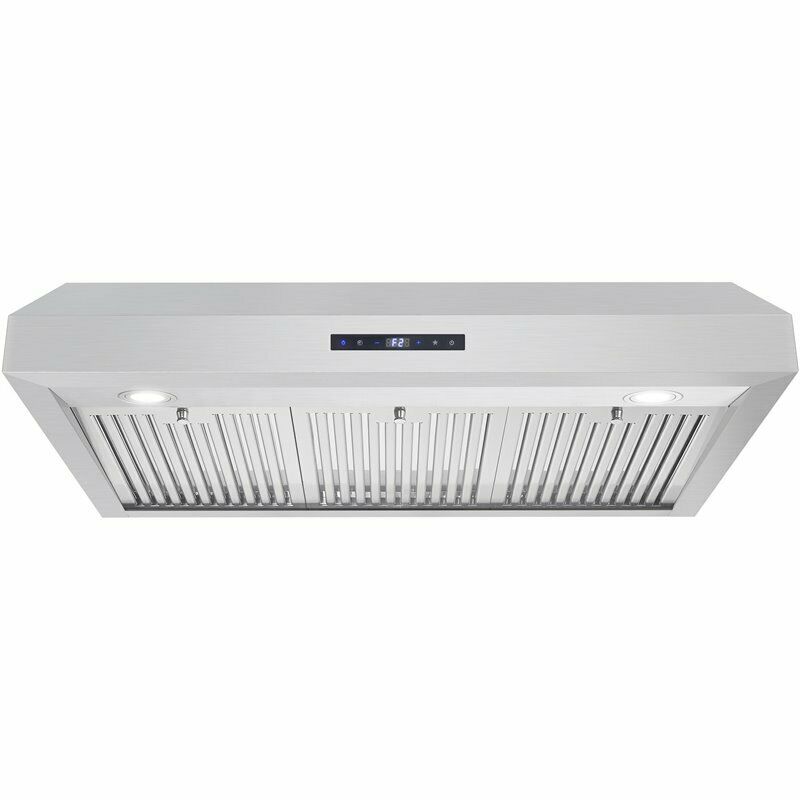 Photo 1 of Cosmo UMC36 36 in. Under Cabinet Stainless Steel Range Hood with LED Light, 380 CFM, Permanent Filter, Convertible from Ducted to Ductless (Kit Not Included), 36 inch
