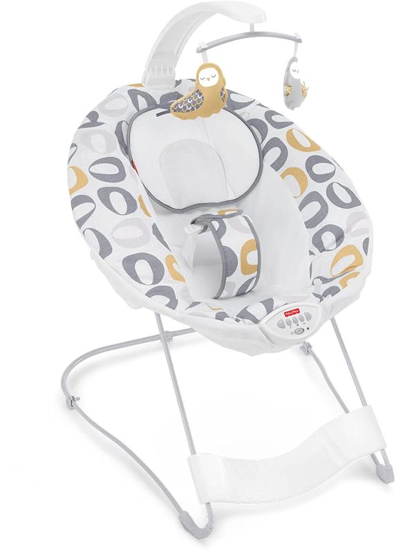 Photo 1 of Fisher-Price See & Soothe Deluxe Bouncer - Kernal Pop, Baby Seat with Mobile
