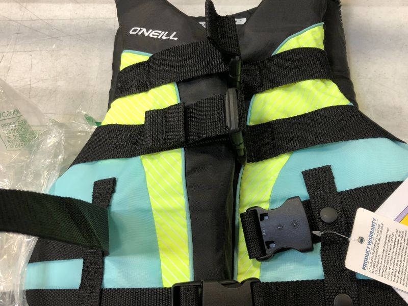 Photo 3 of O'Neill Women's Superlite USCG Life Vest, Black/Turquoise/Lime:Turquoise, S
