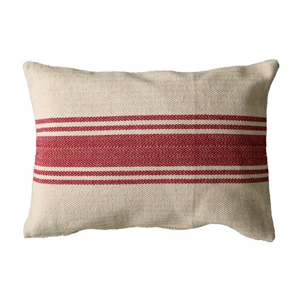 Photo 1 of 3R Studios Cream Cotton Canvas Decorative Pillow
