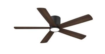 Photo 1 of Home Decorators Collection Britton 52 in. Integrated LED Indoor Matte Black Ceiling Fan with Light Kit and Remote Control
