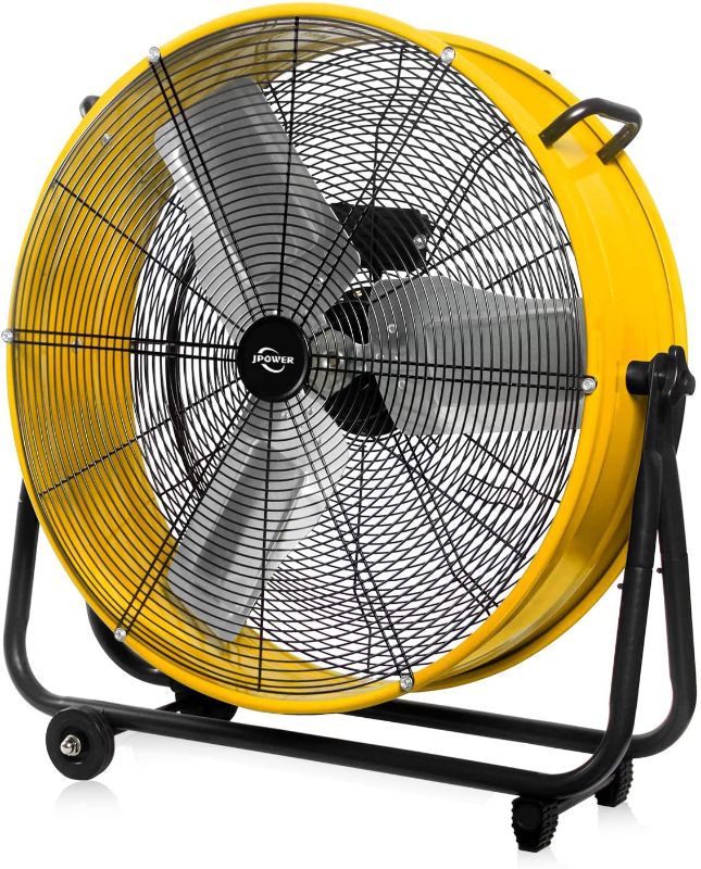 Photo 1 of JPOWER 24 Inch High Velocity Heavy Duty Metal Drum Fan 7200CFM 3 Speed Air Circulation for Industrial, Commercial, Residential, and Shop Use - ETL Safety Listed
