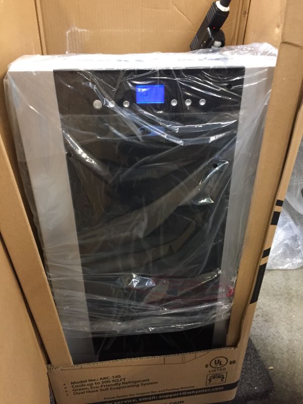 Photo 1 of Whynter ARC-14S 14,000 BTU Dual Hose Portable Air Conditioner, Dehumidifier, Fan with Activated Carbon Filter Plus Storage Bag for Rooms up to 500 sq ft, Platinum and Black
