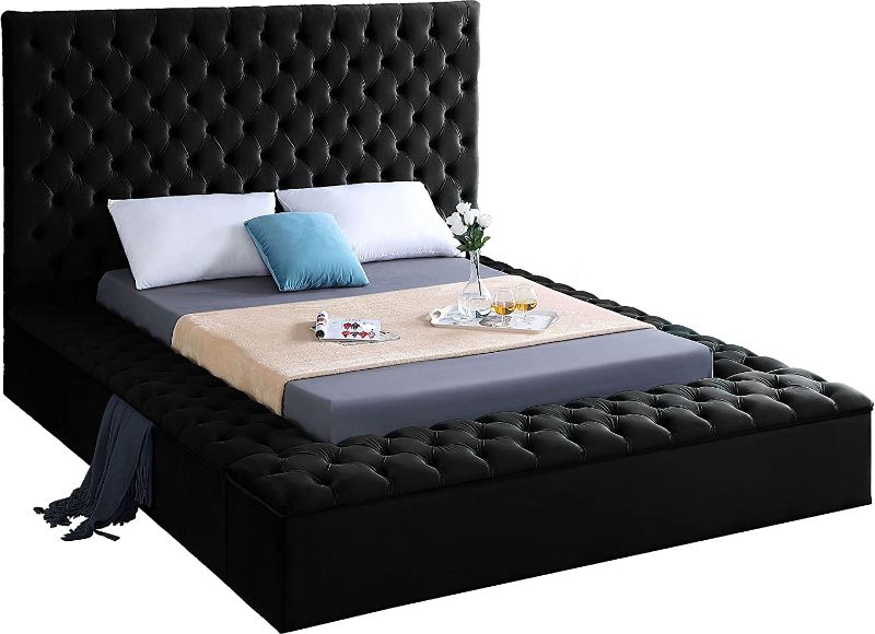 Photo 1 of BOX OF 2 OF 3 Contemporary Velvet Upholstered Bed